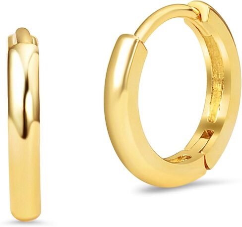 14k Gold Plated Brass Small Plain Hoop Huggie Baby Girls Earrings in Kuwait