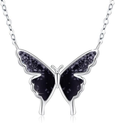 CUOKA MIRACLE Opal Butterfly Necklace for Women 925 Sterling Silver Dainty Cute Butterfly Charm Jewelry Delicate Pendant Butterfly Necklace Birthday Christmas Gift for Wife Girlfriend Mom Teen in Kuwait