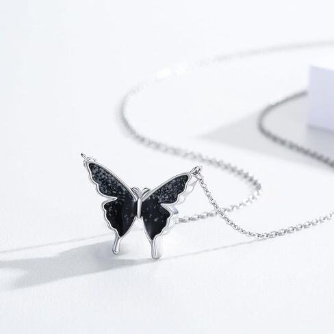 CUOKA MIRACLE Opal Butterfly Necklace for Women 925 Sterling Silver Dainty Cute Butterfly Charm Jewelry Delicate Pendant Butterfly Necklace Birthday Christmas Gift for Wife Girlfriend Mom Teen in Kuwait