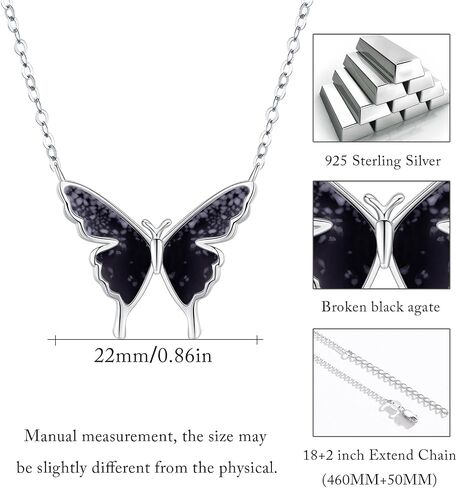 CUOKA MIRACLE Opal Butterfly Necklace for Women 925 Sterling Silver Dainty Cute Butterfly Charm Jewelry Delicate Pendant Butterfly Necklace Birthday Christmas Gift for Wife Girlfriend Mom Teen in Kuwait