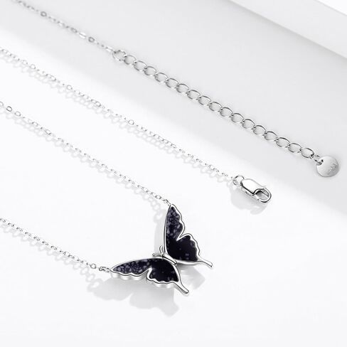 CUOKA MIRACLE Opal Butterfly Necklace for Women 925 Sterling Silver Dainty Cute Butterfly Charm Jewelry Delicate Pendant Butterfly Necklace Birthday Christmas Gift for Wife Girlfriend Mom Teen in Kuwait