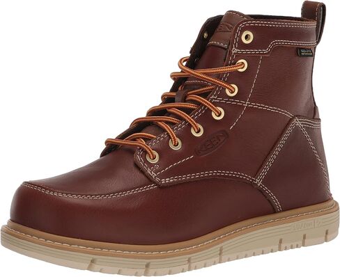 KEEN Utility Men's San Jose 6" Soft Toe Waterproof Wedge Work Boots, Tortoise Shell/Star White, 9.5 in Saudi Arabia