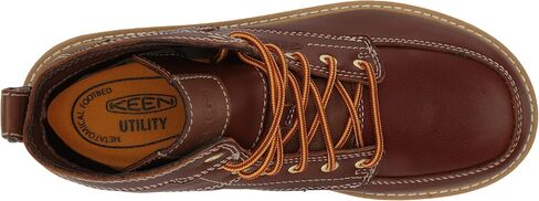 KEEN Utility Men's San Jose 6" Soft Toe Waterproof Wedge Work Boots, Tortoise Shell/Star White, 9.5 in Saudi Arabia