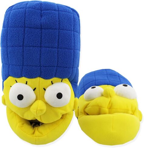 The Simpsons Womens Plush Marge Simpson Face Slippers - Novelty 3D Cartoon Cushioned Slippers in Saudi Arabia