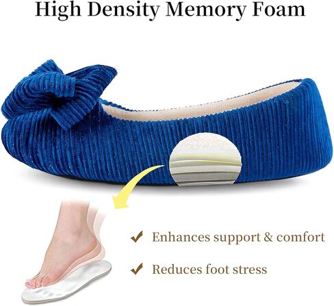 شبشب راقصة الباليه خفيف الوزن للسيدات من ULTRAIDEAS مع عقدة على شكل فيونكة، حذاء منزلي من الإسفنج الذكي الناعم مع نعل مطاطي مانع للانزلاق للاستخدام الداخلي والخارجي in Kuwait