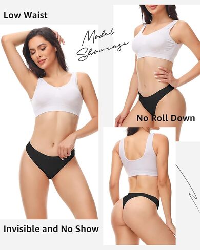 LEVAO سيور سلس للنساء لا تظهر سراويل رفيعة تمتد لينة T-الظهر مثير الملابس الداخلية متعدد الألوان 6 حزمة S-XL in Kuwait