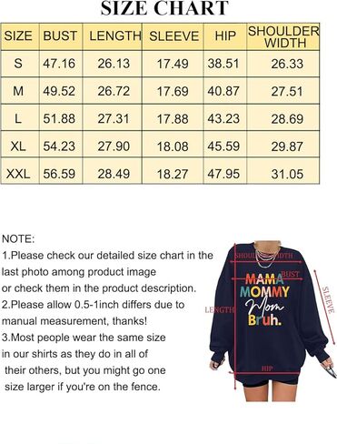 FASHGL ما ماما أمي بروه البلوز المرأة Crewneck المتضخم بلوزات عادية الأم هدية البلوز قميص طويل الأكمام in Kuwait