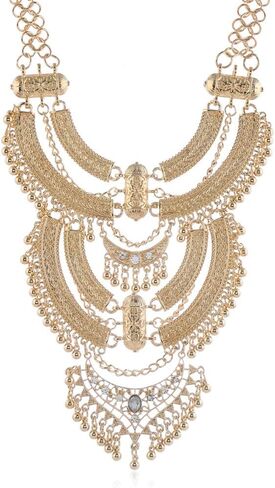 Ufraky Vintage Multilayer Ethnic Tribal Statement Choker Necklace Bohemian Indian Turkish Jewelry for Women in Kuwait