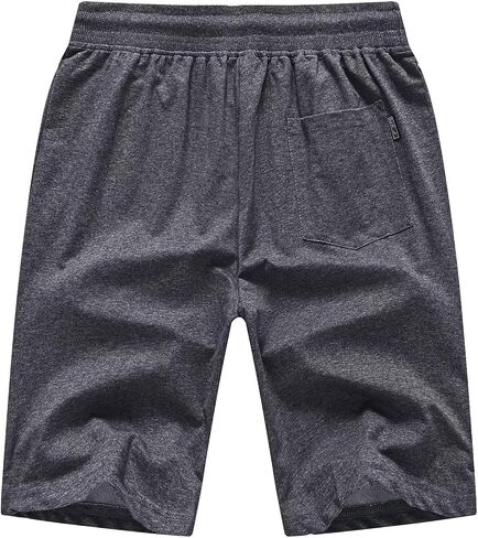 QPNGRP Mens Stretch Shorts Workout Drawstring Zipper Pockets Elastic Waist Darkgray in Kuwait