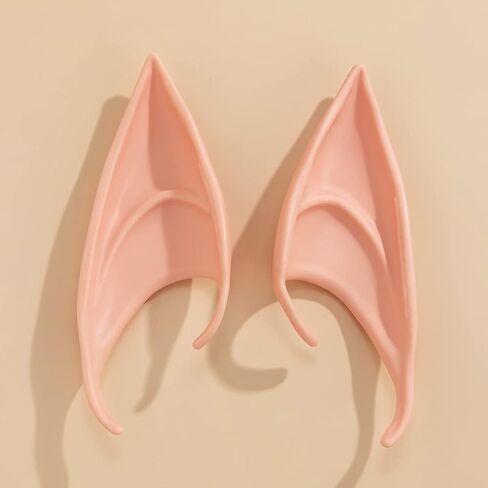 Halloween Fairy Pixie Elf Ears Earrings Colorful Sweet Cool Ear Clip Without Ear Holes Soft Pointed Goblin Ears Cosplay for Women Girls Party Gifts Jewelry in Saudi Arabia