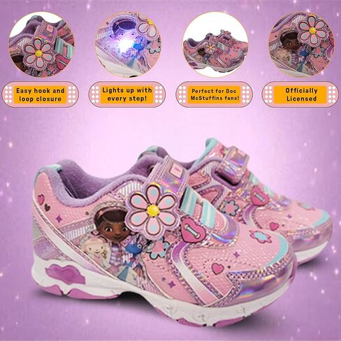 Disney Doc McStuffins Girl's Lighted Athletic Sneaker (Toddler/Little Kid) in Kuwait