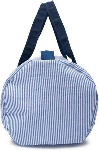 Kids Duffle Travel Bag, Seersucker Overnight Weekender Carry on Bag for Toddler Boys Girls, Lightweight Small Personal Items Bags (Navy) in Kuwait