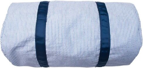 Kids Duffle Travel Bag, Seersucker Overnight Weekender Carry on Bag for Toddler Boys Girls, Lightweight Small Personal Items Bags (Navy) in Kuwait