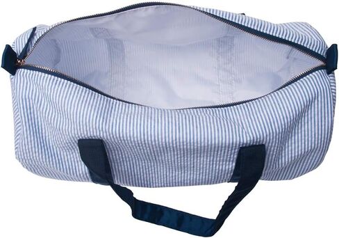 Kids Duffle Travel Bag, Seersucker Overnight Weekender Carry on Bag for Toddler Boys Girls, Lightweight Small Personal Items Bags (Navy) in Kuwait