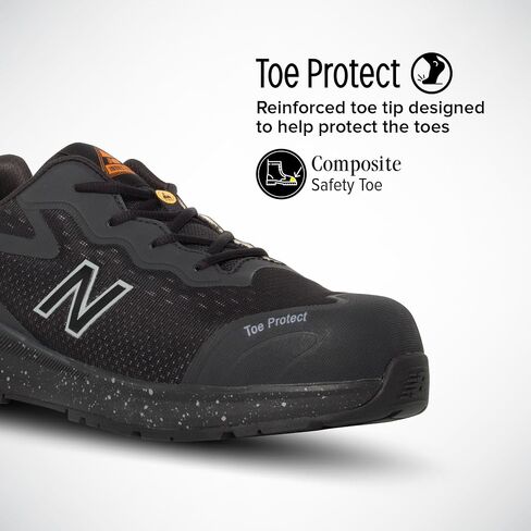 حذاء New Balance الرجالي Composite Toe Logic Industrial، رمادي رائع/أسود SD، عرض 10.5 in Saudi Arabia