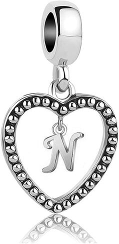 MiiFort A-Z Letter Initial Charms Compatible with Pandora Bracelets Love Heart 26 English Alphabet Gift Women Girls Birthday Christmas Family in Kuwait