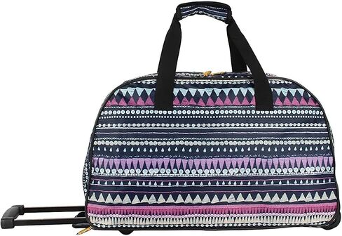 LUCAS Designer Carry On Luggage Collection - Lightweight Pattern 22 Inch Duffel Bag- Weekender Overnight Business Travel Suitcase with 2- Rolling Spinner Wheels (Paisley Peacock) in Saudi Arabia