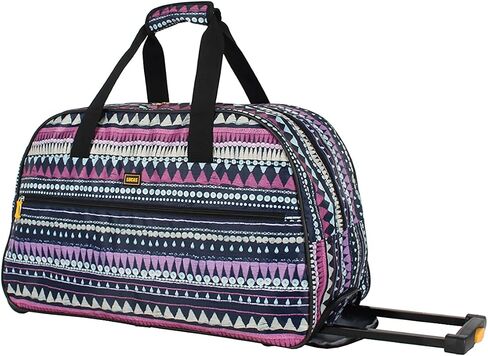 LUCAS Designer Carry On Luggage Collection - Lightweight Pattern 22 Inch Duffel Bag- Weekender Overnight Business Travel Suitcase with 2- Rolling Spinner Wheels (Paisley Peacock) in Saudi Arabia