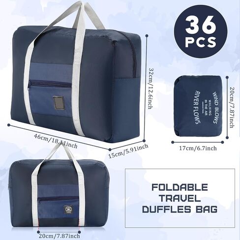 Sweetude 36 Pcs Foldable Travel Duffel Bag Carry Luggage Bag with Trolley Sleeve, Waterproof Overnight Bag Lightweight Weekender Bag for Sport, Gym, Vacation, Bulk Bags for Homeless in Saudi Arabia