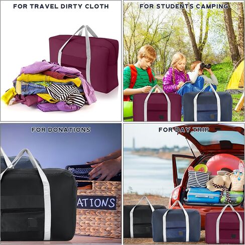 Sweetude 36 Pcs Foldable Travel Duffel Bag Carry Luggage Bag with Trolley Sleeve, Waterproof Overnight Bag Lightweight Weekender Bag for Sport, Gym, Vacation, Bulk Bags for Homeless in Saudi Arabia