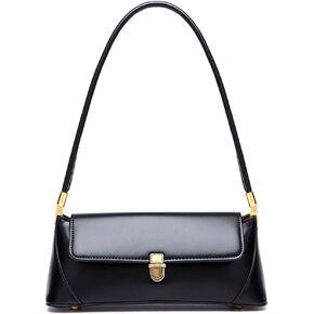 Small Clutch Shoulder Bag for Women Leather Mini Tote Handbag Purse with Buckle Closure