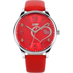 IJAHWRS Girls Analog Watch, Fashion Lady Quartz Wrist Watch Leather Strap Big Face Fun Cute Watches with Lovely Heart Shape Water Resistant in Saudi Arabia
