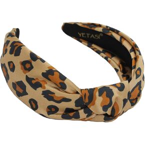 Satin Leopard Knotted headband for Women is Chic. White & Black Headbands for Women are Unique. Cheetah Top Knot Head bands Fashion in Kuwait