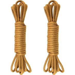 2Pairs Dress Shoes Laces for Men, Round Waxed Cotton ShoeStrings, 1/8"Width, 27-70" Mens Business Oxford Dress Shoelaces