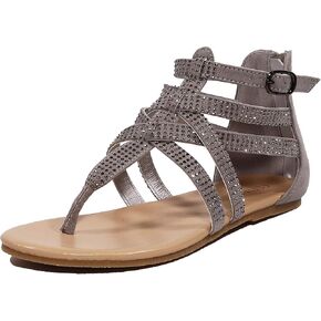 EETTARO Women's Gladiator T-Strap Flat Sandals Fisherman Strappy Thongs Open Toe Back Zip Beach Shoes in Kuwait
