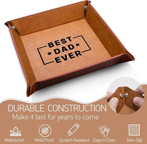 NANOOER هدايا الأب من ابن الابنة، هدايا للأب الذي لا يريد شيئًا، عيد ميلاد فريد من نوعه للأب الأب بالتبني، أفضل هدايا للأب على الإطلاق، صينية خادم من جلد البولي يوريثان in Kuwait