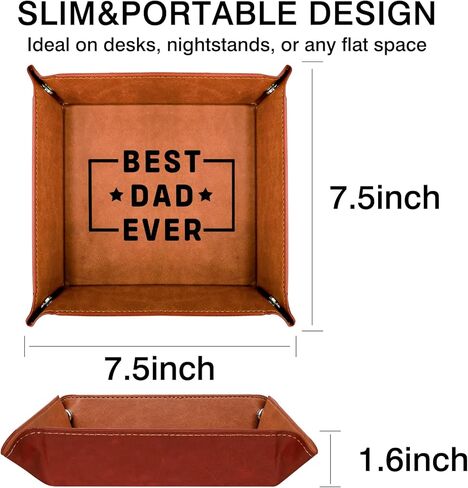 NANOOER هدايا الأب من ابن الابنة، هدايا للأب الذي لا يريد شيئًا، عيد ميلاد فريد من نوعه للأب الأب بالتبني، أفضل هدايا للأب على الإطلاق، صينية خادم من جلد البولي يوريثان in Kuwait