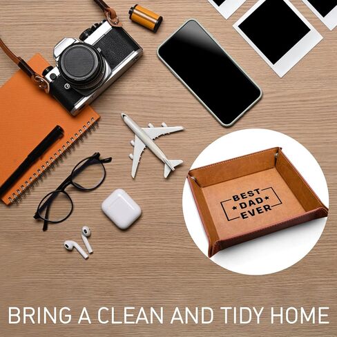 NANOOER هدايا الأب من ابن الابنة، هدايا للأب الذي لا يريد شيئًا، عيد ميلاد فريد من نوعه للأب الأب بالتبني، أفضل هدايا للأب على الإطلاق، صينية خادم من جلد البولي يوريثان in Kuwait