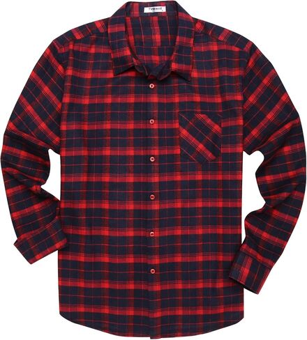 Tinkwell Men's Long Sleeve Plaid Button Down Shirts Regular fit Casual Dress Shirts for Men in Saudi Arabia