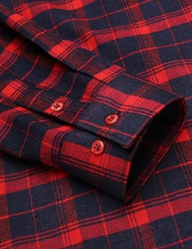 Tinkwell Men's Long Sleeve Plaid Button Down Shirts Regular fit Casual Dress Shirts for Men in Saudi Arabia