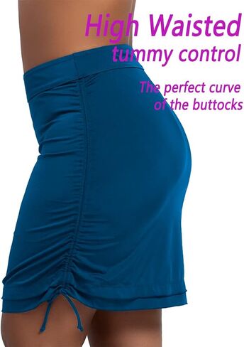 تنورة سباحة نسائية من KEEPRONE برباط جانبي، جزء سفلي للسباحة عالي الخصر مع تغطية كاملة، تنورة بدلة سباحة بعامل حماية من الأشعة فوق البنفسجية 50+ in Kuwait