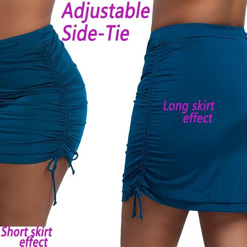 تنورة سباحة نسائية من KEEPRONE برباط جانبي، جزء سفلي للسباحة عالي الخصر مع تغطية كاملة، تنورة بدلة سباحة بعامل حماية من الأشعة فوق البنفسجية 50+ in Kuwait