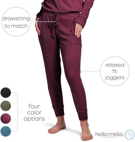 سروال Hello Mello Cuddleblend Lounge Joggers مريح وخفيف الوزن للنساء، سروال بيجامة PJ Jogger in Kuwait