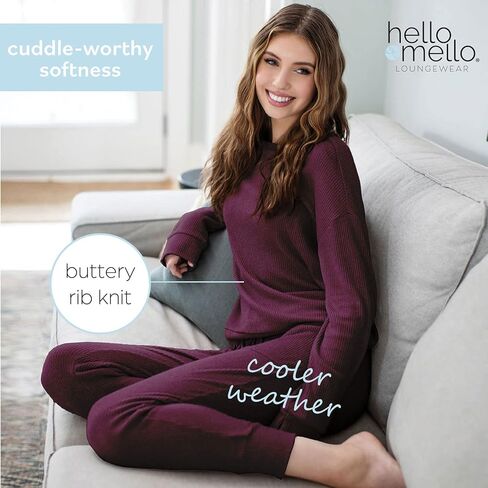 سروال Hello Mello Cuddleblend Lounge Joggers مريح وخفيف الوزن للنساء، سروال بيجامة PJ Jogger in Kuwait