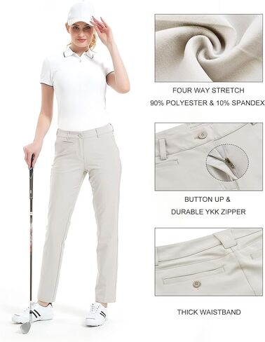 Lesmart Womens Pants Golf Stretch Lightweight Breathable Quick Dry Work Ladies Golf Pants with Pockets in Saudi Arabia