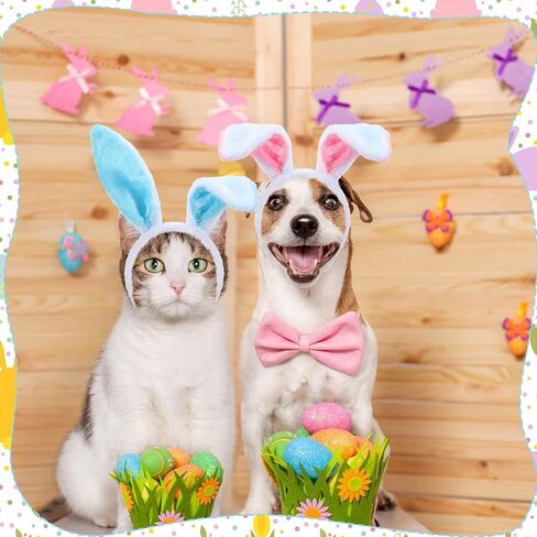 36 Pcs Easter Bunny Ears Headband Cute Plush Rabbit Ears Hairbands Bunny Costume for Adult Kids Easter Party Favors in Kuwait