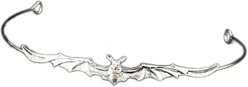 YOVECATHOU Forehead Bat Metal Slim Halloween Headband Hoop Hair Tiara Crown For Men Women Cosplay Party Birthday Prom (Silver) in Kuwait