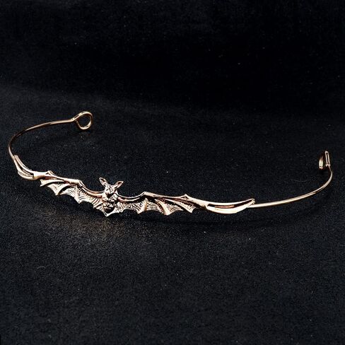 YOVECATHOU Forehead Bat Metal Slim Halloween Headband Hoop Hair Tiara Crown For Men Women Cosplay Party Birthday Prom (Silver) in Kuwait