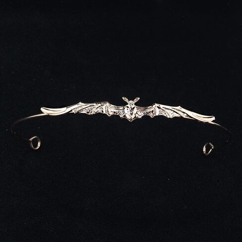 YOVECATHOU Forehead Bat Metal Slim Halloween Headband Hoop Hair Tiara Crown For Men Women Cosplay Party Birthday Prom (Silver) in Kuwait