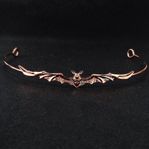 YOVECATHOU Forehead Bat Metal Slim Halloween Headband Hoop Hair Tiara Crown For Men Women Cosplay Party Birthday Prom (Silver) in Kuwait