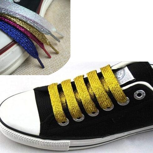 موتزو 21 زوجًا من اربطة الاحذية المسطحة اللامعة مقاس 43 انش للاحذية الرياضية القماشية، اربطة احذية لامعة لامعة لاحذية الاطفال، اربطة احذية لامعة انيقة لهدايا الفرق والرقص والاحذية الرياضية in Kuwait