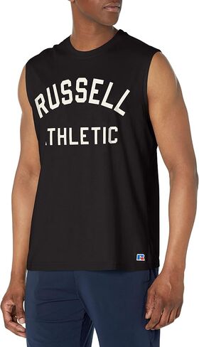 Russell Athletic Men's Logo Muscle Tee, Black in Saudi Arabia