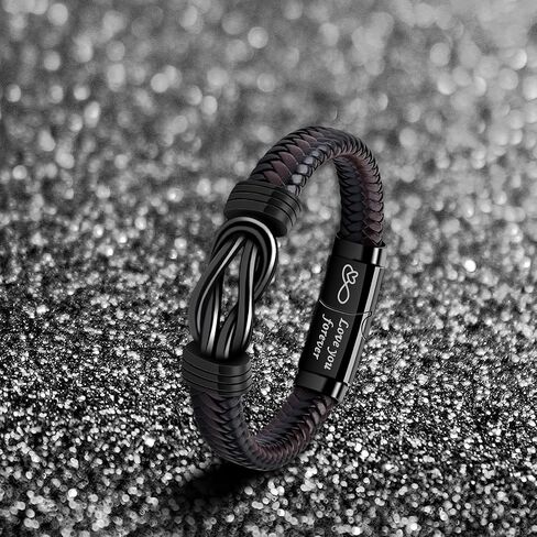 VGWON Valentines Day Gift for Him Mens Bracelet To My Man Leather Bracelet I Love You Gift Mens Birthday Gift Husband Boyfriend Couple Mens in Saudi Arabia