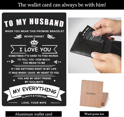 VGWON Valentines Day Gift for Him Mens Bracelet To My Man Leather Bracelet I Love You Gift Mens Birthday Gift Husband Boyfriend Couple Mens in Saudi Arabia