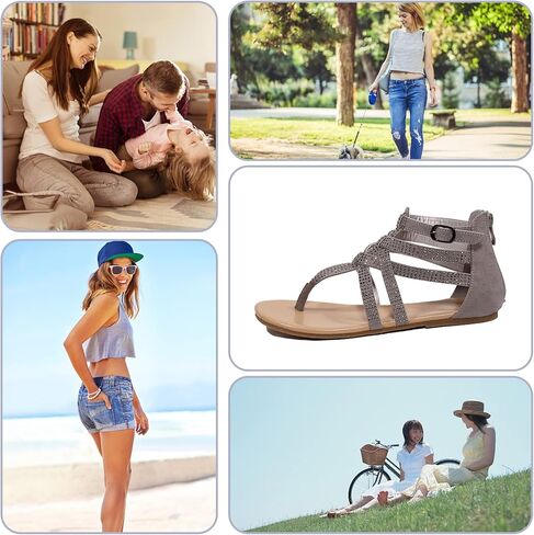 EETTARO Women's Gladiator T-Strap Flat Sandals Fisherman Strappy Thongs Open Toe Back Zip Beach Shoes in Kuwait