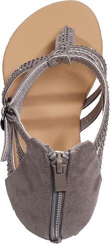 EETTARO Women's Gladiator T-Strap Flat Sandals Fisherman Strappy Thongs Open Toe Back Zip Beach Shoes in Kuwait